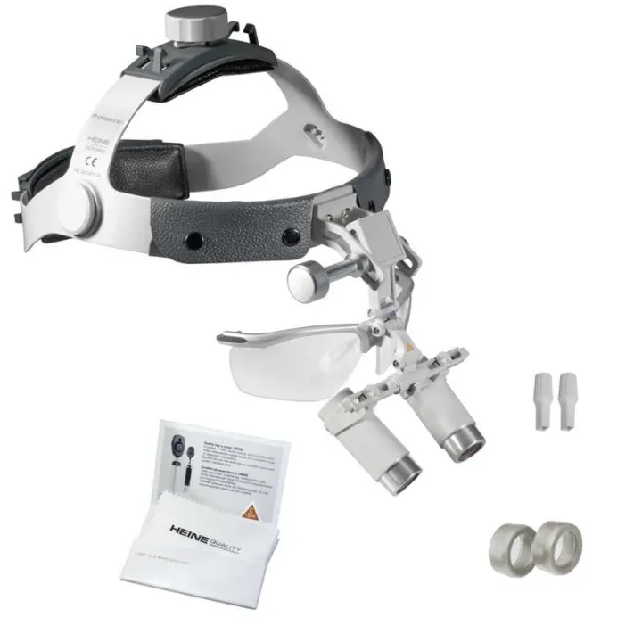 Lupas Binoculares HEINE HRP 3.5x en cinta craneal Profesional L