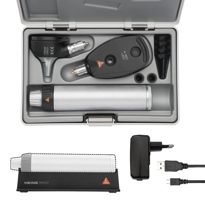 Set combinado de diagnóstico HEINE K180 LED con mango recargable