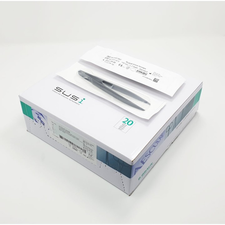 Pinzas para tejidos Aesculap SUSI, rectas, 145 mm, 1 x 2 dientes, estériles