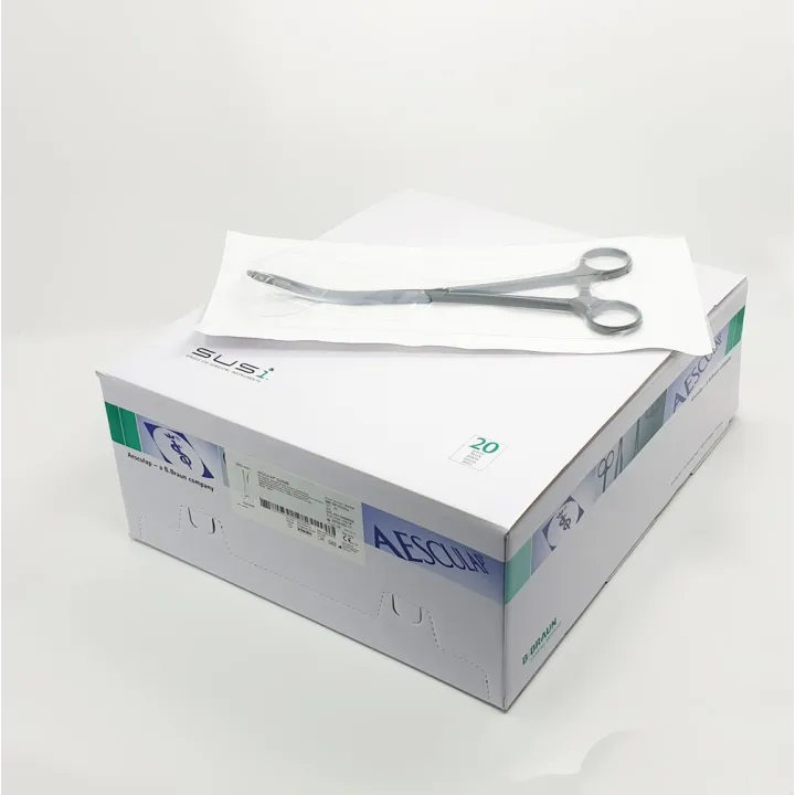 Pinzas para esponjas y apósitos Aesculap SUSI de MAIER, curvas, 265 mm, estériles