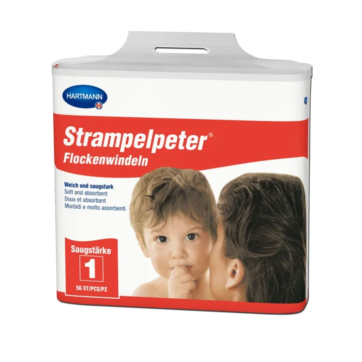 HARTMANN Strampelpeter Pañales de copos, nivel de absorción 1, 35x11 cm