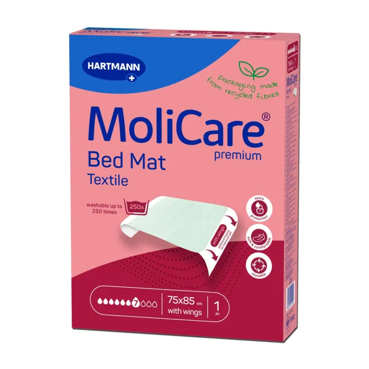 HARTMANN MoliCare Premium Empapador téxtil 7 gotas, con alas, 75 x 85 cm